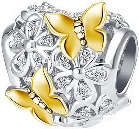 GMXLin Butterfly Flower Heart Charm Bead for Women Girl Bracelets Grandma Mother Sister Best Friends Birthday Gifts in Saudi Arabia