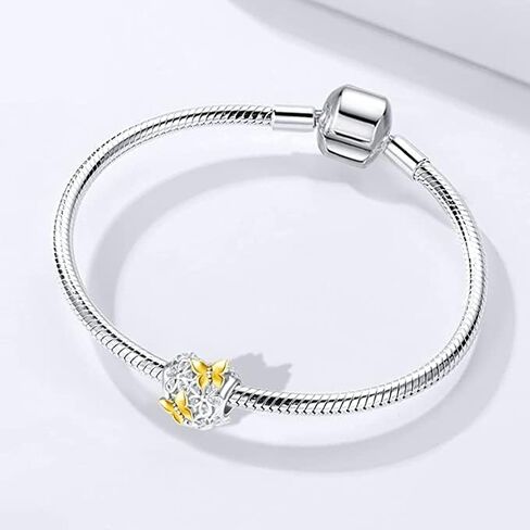 GMXLin Butterfly Flower Heart Charm Bead for Women Girl Bracelets Grandma Mother Sister Best Friends Birthday Gifts in Saudi Arabia