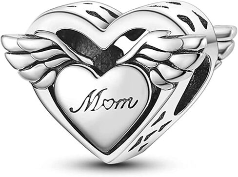 Mother's day gift charm for bracelets 925 Sterling Silver Charms Heart Love Mom Mother Daughter Son Charm Dangle Beads Charms Gifts for Women in Saudi Arabia