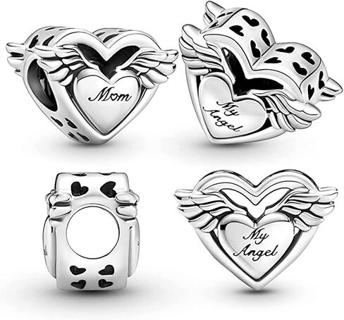 Mother's day gift charm for bracelets 925 Sterling Silver Charms Heart Love Mom Mother Daughter Son Charm Dangle Beads Charms Gifts for Women in Saudi Arabia