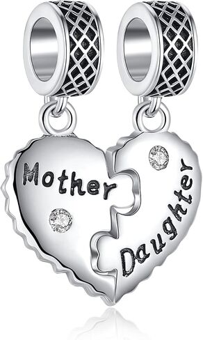 Mother's day gift charm for bracelets 925 Sterling Silver Charms Heart Love Mom Mother Daughter Son Charm Dangle Beads Charms Gifts for Women in Saudi Arabia