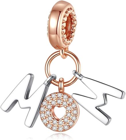Mother's day gift charm for bracelets 925 Sterling Silver Charms Heart Love Mom Mother Daughter Son Charm Dangle Beads Charms Gifts for Women in Saudi Arabia