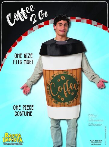 Rasta Imposta Coffee 2 Go Cup Costume Funny Outfit One Size Mens Womens Adult in Saudi Arabia
