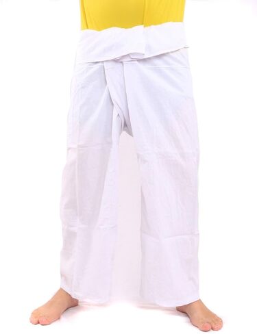 jing shop Men's Thai Fisherman Pants Solid Color with One Side Pocket in Kuwait