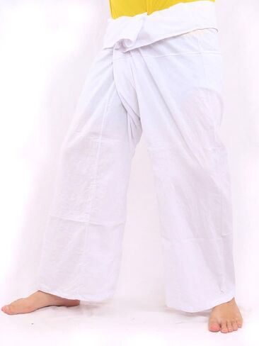 jing shop Men's Thai Fisherman Pants Solid Color with One Side Pocket in Kuwait
