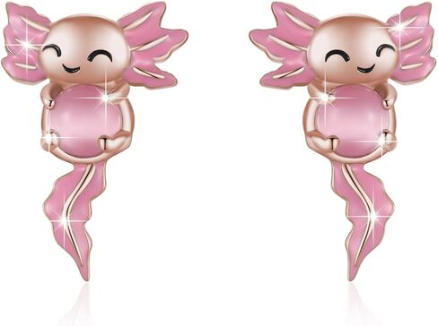 Axolotl Stud Earrings for Women 925 Sterling Silver Axolotl Earrings Hypoallergenic Animal Jewelry Gift in Saudi Arabia