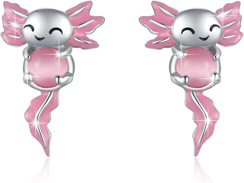 Axolotl Stud Earrings for Women 925 Sterling Silver Axolotl Earrings Hypoallergenic Animal Jewelry Gift in Saudi Arabia