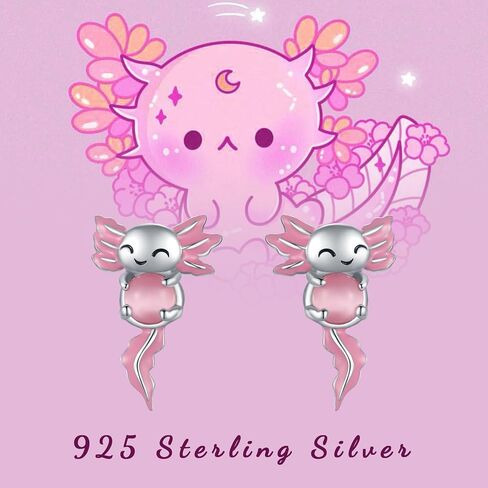 Axolotl Stud Earrings for Women 925 Sterling Silver Axolotl Earrings Hypoallergenic Animal Jewelry Gift in Saudi Arabia