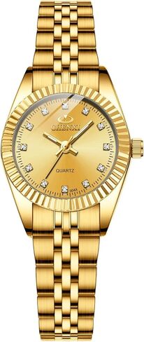 MASTOP Couple Watches Classic Golden Stainless Steel Watch His and Hers Waterproof Quartz Watch… in Saudi Arabia