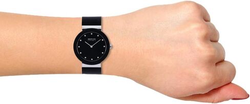 ساعة بيرينغ للنساء انالوج كوارتز سيراميك مع حزام من الفولاذ المقاوم للصدأ وكريستال الياقوت in Kuwait