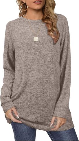 Sweatshirt for Women Loose Fit Crew Neck Long Sleeve Fashion Fall Sweaters in Kuwait