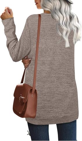 Sweatshirt for Women Loose Fit Crew Neck Long Sleeve Fashion Fall Sweaters in Kuwait