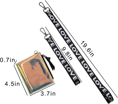 MINGSEECESS Women Bifold Leather Small Wallet Shiny Holographic Zipper Card Holder Coin Change Wallet Clutch Purse with 2 Straps in Saudi Arabia