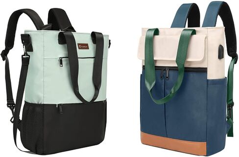 حزمة حقيبة الظهر القابلة للتحويل من CYURAYA | حقيبة كمبيوتر محمول للنساء حقيبة نهارية مقاومة للماء واسعة مفتوحة يوم الأحد كاجوال للعمل والكمبيوتر والكلية تناسب أجهزة الكمبيوتر المحمول والكمبيوتر اللوحي مقاس 15.6 بوصة in Kuwait