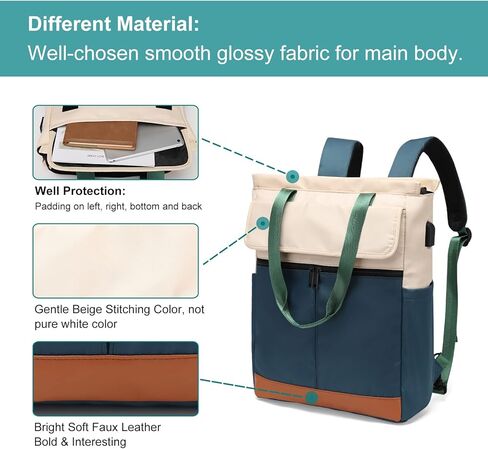 حزمة حقيبة الظهر القابلة للتحويل من CYURAYA | حقيبة كمبيوتر محمول للنساء حقيبة نهارية مقاومة للماء واسعة مفتوحة يوم الأحد كاجوال للعمل والكمبيوتر والكلية تناسب أجهزة الكمبيوتر المحمول والكمبيوتر اللوحي مقاس 15.6 بوصة in Kuwait