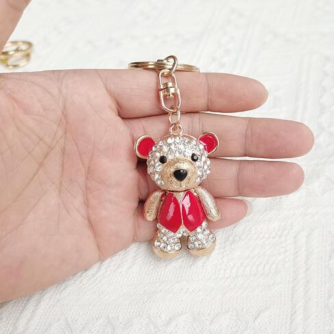 Cute Keychain Women Key Chains For Car Kawaii Anime Crystal Bling Pink Keychains Ring For Bag Purse Charm Accessories in Kuwait