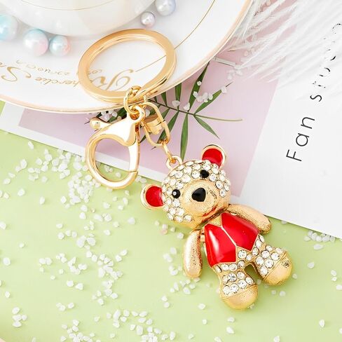 Cute Keychain Women Key Chains For Car Kawaii Anime Crystal Bling Pink Keychains Ring For Bag Purse Charm Accessories in Kuwait