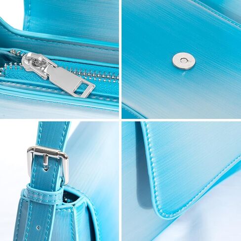 حقيبة يد كتف لامعة من ياكوس للنساء، حقائب يد عصرية من الجلد النباتي مع سحاب مصمم للسهرة in Kuwait