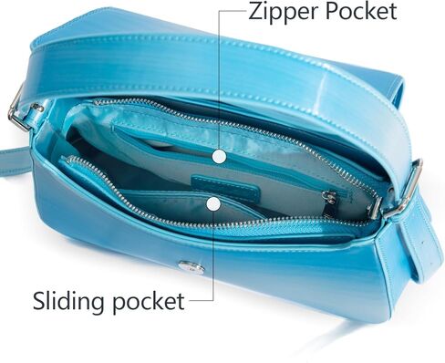 حقيبة يد كتف لامعة من ياكوس للنساء، حقائب يد عصرية من الجلد النباتي مع سحاب مصمم للسهرة in Kuwait