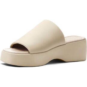 mysoft Women's Wedge Platform Sandals Open Toe Slip On Slide Flatform Summer Shoes