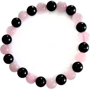 سوار من الاحجار الكريمة العلاجية، سوار طاقة ايجابية، خرز شونجيت وكوارتز وردي، حماية من الطاقة السلبية، سوار خرز للتأريض والحماية، شونجيت وكوارتز وردي in Kuwait