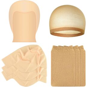 Bouiexye 4 PCS Bald Cap Halloween,Makeup Latex Think Bald Caps for adults Kids Women Men Bald Head Wig Cap Bald Hat Costume Accessory for Halloween Theme Party Cosplay