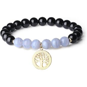 COAI Womens Prayer Tree of Life Black Tourmaline Bracelet