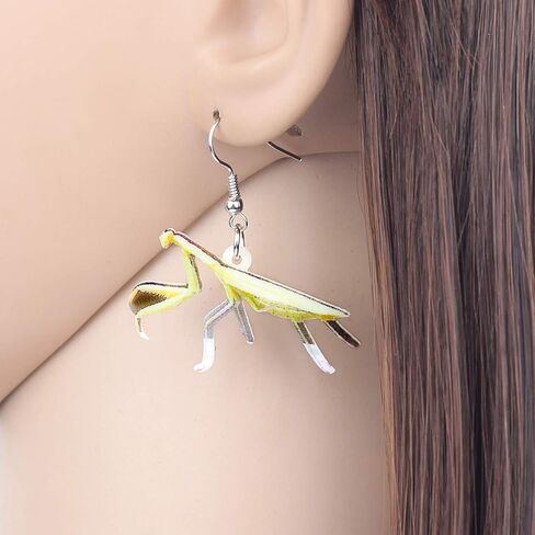 DUOWEI Acrylic Cute Brown Devil Horse Mantis Earrings Insect Dangle Drop Jewelry for Women Girls Teens Funny Gifts in Saudi Arabia