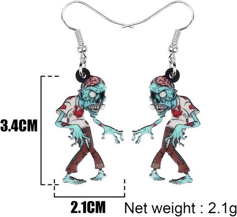 DOWAY Novelty Halloween Skull Earrings Dangle Charms Acrylic Sugar Skulls Jewelry Gifts for Women Girls Zombie Decoration in Saudi Arabia
