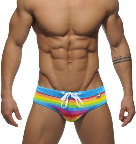 UXH Mens Swimsuit Briefs Padded Swimwear Stitching Sexy Fashion Swimming Bikini Board Beach Surfing Swim in Kuwait