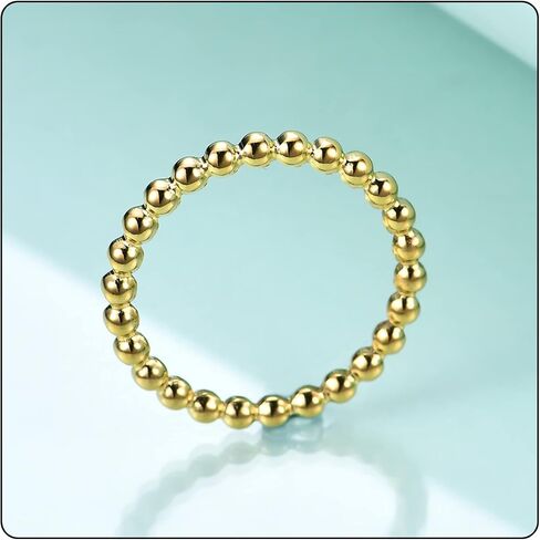 Fusamk Fashion 18K Gold Stacking Ring Stainless Steel 2MM Bead Ring in Saudi Arabia
