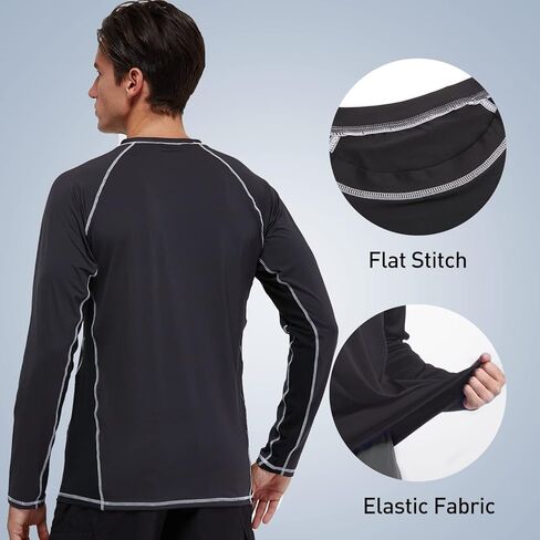 قمصان Arcweg للرجال بأكمام طويلة بعامل حماية من أشعة الشمس 50+ قمصان للحماية من الشمس قمصان حماية من الطفح الجلدي SPF تي شيرت للصيد والمشي لمسافات طويلة والجري in Kuwait