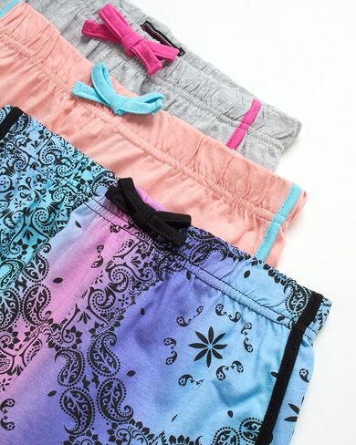 طقم شورت رياضي للفتيات من Dreamstar - 6 قطع تي شيرت بأكمام قصيرة وشورت دولفين (7-16) in Kuwait