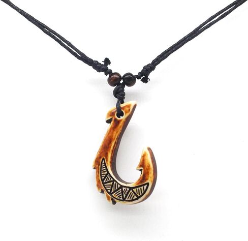 Scddboy Hawaiian Maori Fish Hook Pendant Necklace,Maui Beach Sufer Tribal Necklace in Saudi Arabia