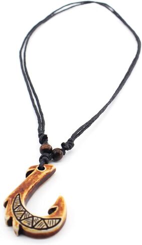 Scddboy Hawaiian Maori Fish Hook Pendant Necklace,Maui Beach Sufer Tribal Necklace in Saudi Arabia