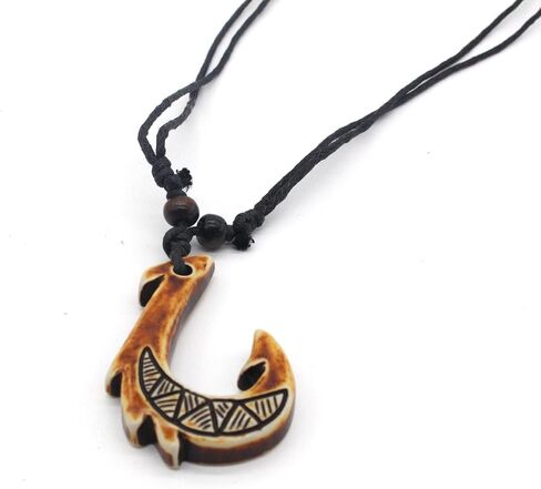 Scddboy Hawaiian Maori Fish Hook Pendant Necklace,Maui Beach Sufer Tribal Necklace in Saudi Arabia