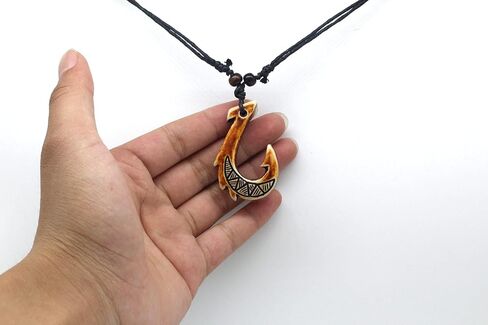 Scddboy Hawaiian Maori Fish Hook Pendant Necklace,Maui Beach Sufer Tribal Necklace in Saudi Arabia