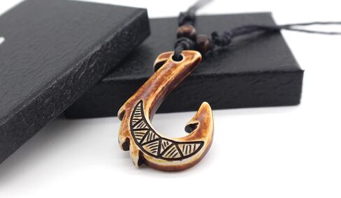 Scddboy Hawaiian Maori Fish Hook Pendant Necklace,Maui Beach Sufer Tribal Necklace in Saudi Arabia