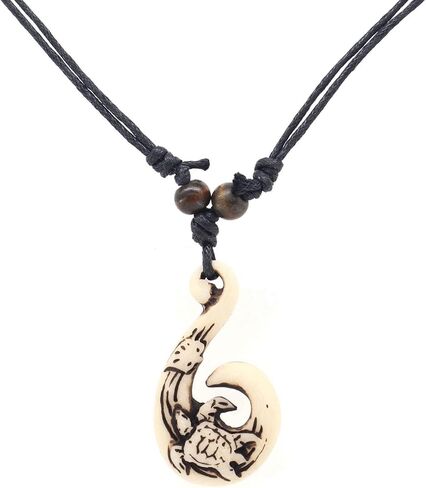 Scddboy Hawaiian Maori Fish Hook Pendant Necklace,Maui Beach Sufer Tribal Necklace in Saudi Arabia