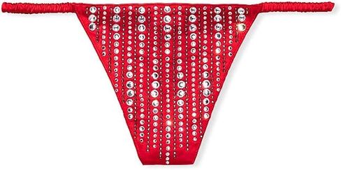 Victoria's Secret Ruched Strap Shine V-String Panty Color Red New in Saudi Arabia
