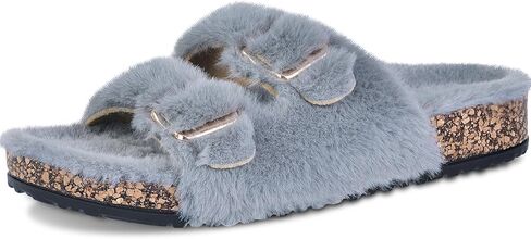 شبشب نسائي من Cozyfurry مفتوح عند أصابع القدم وبطانة غامقة مع دعم للقوس، شبشب خارجي بإبزيم قابل للتعديل in Kuwait