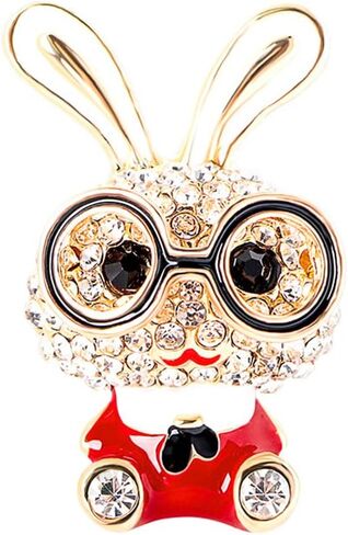 Cute Rhinestone Bunny Rabbit Brooch Pin for Women Girls Unisex Gold Plated Crystal Animal Bunny Pet Brooches Lapel Pins Dainty Graduation Honors Day Easter Holiday Jewelry Gift for Daughter Teacher Students in Saudi Arabia