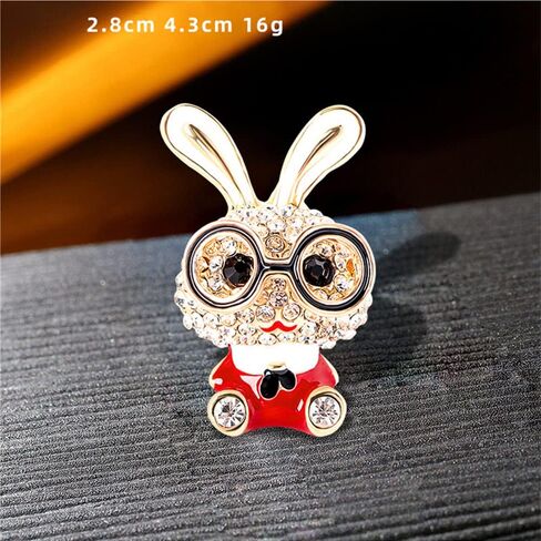 Cute Rhinestone Bunny Rabbit Brooch Pin for Women Girls Unisex Gold Plated Crystal Animal Bunny Pet Brooches Lapel Pins Dainty Graduation Honors Day Easter Holiday Jewelry Gift for Daughter Teacher Students in Saudi Arabia