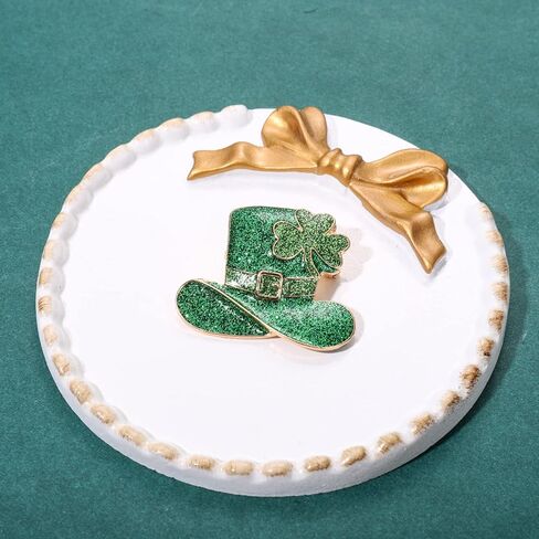 ANGLESJELL عيد القديس باتريك دبابيس للنساء بريق شامروك بروش دبابيس قبعة خضراء لاكي ليف الأيرلندية دبابيس الأيرلندية عطلة زي الإكسسوارات والمجوهرات الهدايا in Kuwait