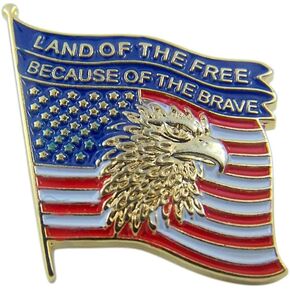 Patriotic Gold Tone Enameled United States Flag Lapel Pin in Saudi Arabia