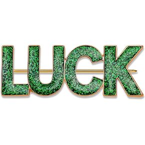 ANGLESJELL St.Patrick’s Day Brooches for Women Glitter Shamrock Brooch Pins Green Hat Lucky Leaf IRISH Brooches Irish Holiday Costume Accessory Jewelry Gifts