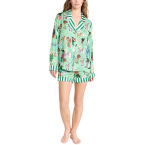 Karen Mabon Women's Christmas Sweater Day-Dogs Long Sleeve with Shorts PJ Set in Kuwait