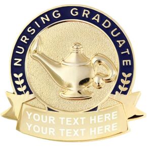 PinMart's Nursing Student Graduate Gift Caduceus Red Heart Jewelry Lapel Pin