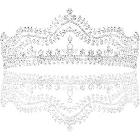 Ondder تاج فضي للنساء تاج للفتيات عيد ميلاد تاج الباروك وتاج للحفلات الراقصة وحفلات أعياد الميلاد in Kuwait