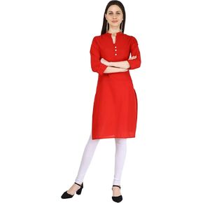 Ramkudi Indian Women's Plain Cotton Kurti Top in Saudi Arabia